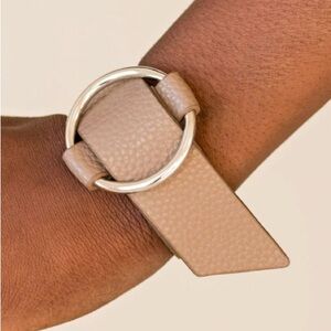 NEW Simply Stylish Tan Leathered Cuff Bracelet
